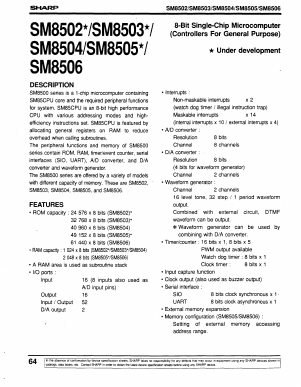SM8504 Datasheet PDF Sharp Electronics