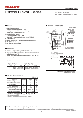 PQ015EH02ZZH Datasheet PDF Sharp Electronics
