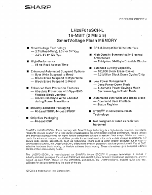 LH28F016SCHT-LF95 Datasheet PDF Sharp Electronics