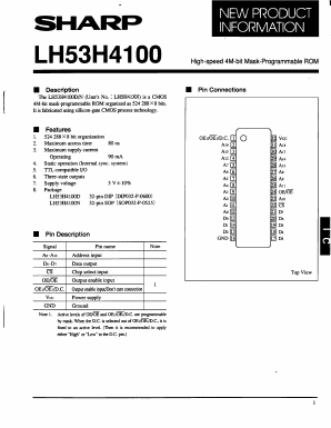 LH53H4100 Datasheet PDF Sharp Electronics
