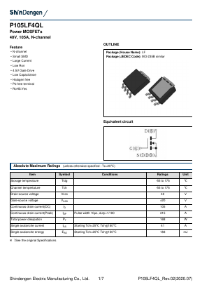 P105LF4QL Datasheet PDF Shindengen