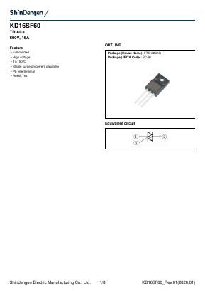 KD16SF60 Datasheet PDF Shindengen