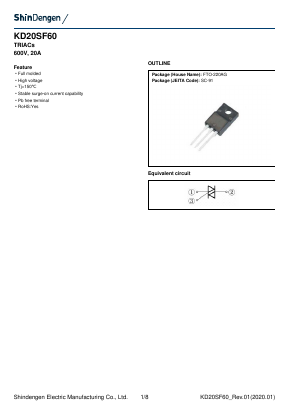KD20SF60 Datasheet PDF Shindengen