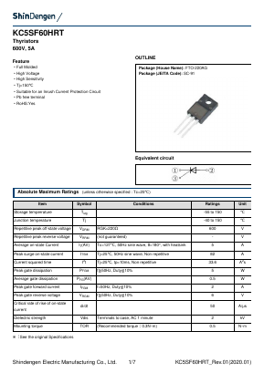 KC5SF60HRT Datasheet PDF Shindengen