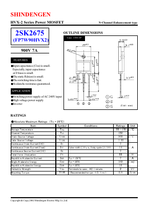 K2675 Datasheet PDF Shindengen