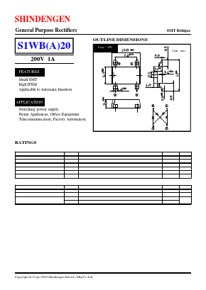 S1WA20 Datasheet PDF Shindengen