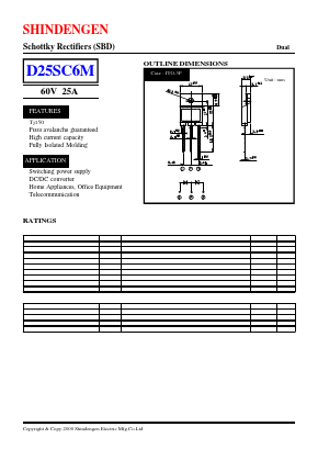 D25SC6M Datasheet PDF Shindengen