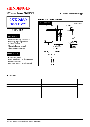 2SK2489 Datasheet PDF Shindengen