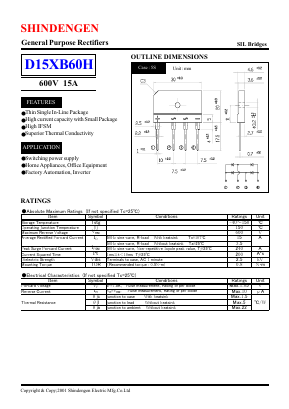 D15XB60H Datasheet PDF Shindengen