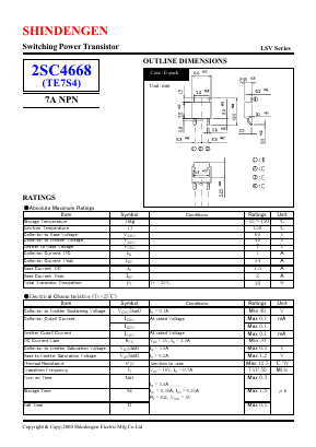 2SC4668 Datasheet PDF Shindengen