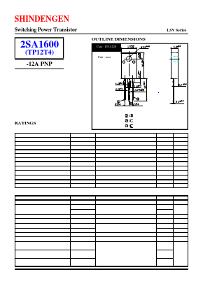2SA1600 Datasheet PDF Shindengen