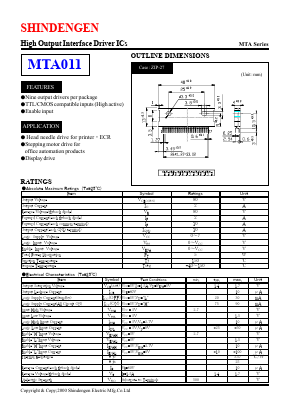MTA011 Datasheet PDF Shindengen