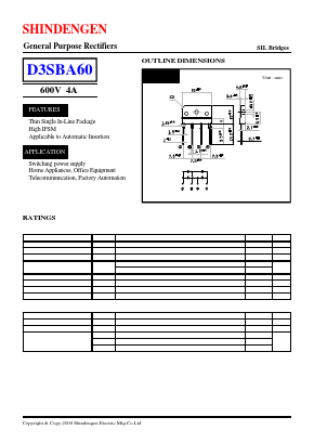 D3SBA60 Datasheet PDF Shindengen