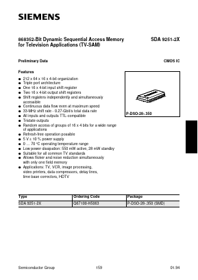 SDA9251-2X Datasheet PDF Siemens AG