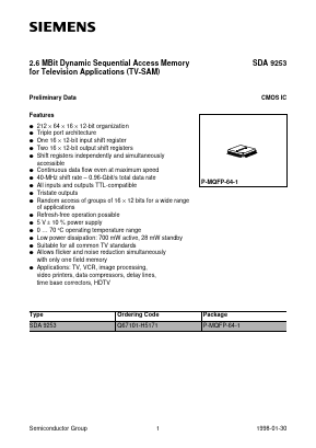 SDA9253 Datasheet PDF Siemens AG