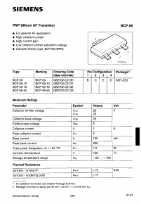 BCP69-16 Datasheet PDF Siemens AG