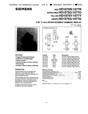 HD1077Y Datasheet PDF Siemens AG
