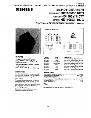 HD1107Y Datasheet PDF Siemens AG