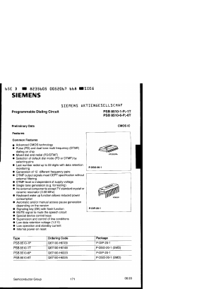 PSB8510-1P Datasheet PDF Siemens AG