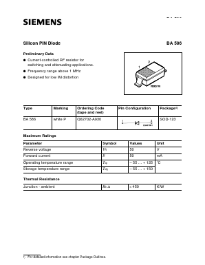 BA586 Datasheet PDF Siemens AG