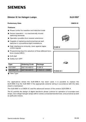 SLB587 Datasheet PDF Siemens AG