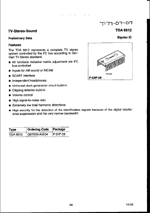 TDA6612 Datasheet PDF Siemens AG