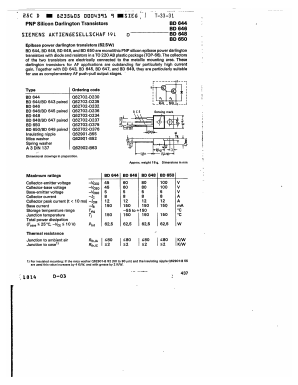BD643 Datasheet PDF Siemens AG