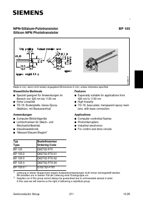 BP103-2 Datasheet PDF Siemens AG