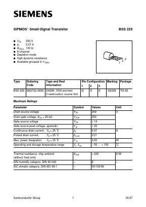 SS229 Datasheet PDF Siemens AG