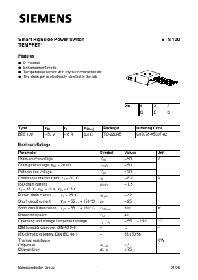 C67078-A5007-A2 Datasheet PDF Siemens AG