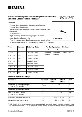 KT210 Datasheet PDF Siemens AG