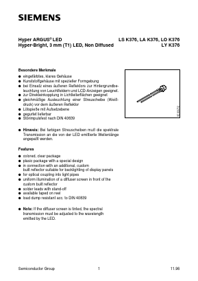 LOK376-U Datasheet PDF Siemens AG