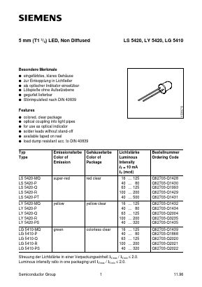 LG5410-PS Datasheet PDF Siemens AG