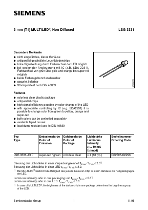 LSG3331 Datasheet PDF Siemens AG