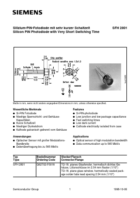 SFH2801 Datasheet PDF Siemens AG