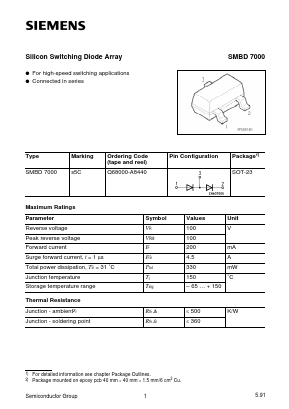 SMBD7000 Datasheet PDF Siemens AG