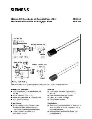 SFH206F Datasheet PDF Siemens AG