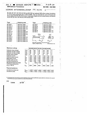 BC546VI Datasheet PDF Siemens AG