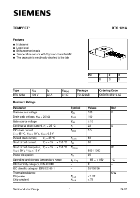 C67078-S5010-A2 Datasheet PDF Siemens AG