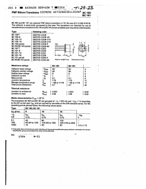 BC160 Datasheet PDF Siemens AG