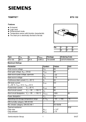 C67078-A5003-A4 Datasheet PDF Siemens AG