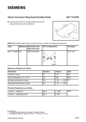 BAT15-099R Datasheet PDF Siemens AG
