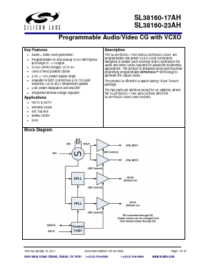 SL38160AZI-17AH Datasheet PDF Silicon Laboratories