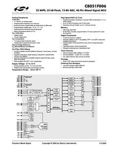 C8051F006-GQ Datasheet PDF Silicon Laboratories
