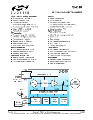 SI4010 Datasheet PDF Silicon Laboratories
