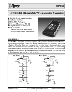 SP333ET Datasheet PDF Signal Processing Technologies