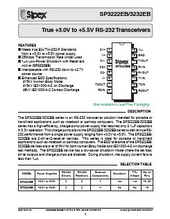 SP3232EBEN-L/TR Datasheet PDF Signal Processing Technologies