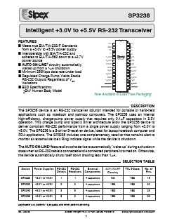 SP3238 Datasheet PDF Signal Processing Technologies