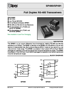 SP490 Datasheet PDF Signal Processing Technologies
