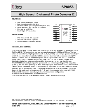 SP8056 Datasheet PDF Signal Processing Technologies